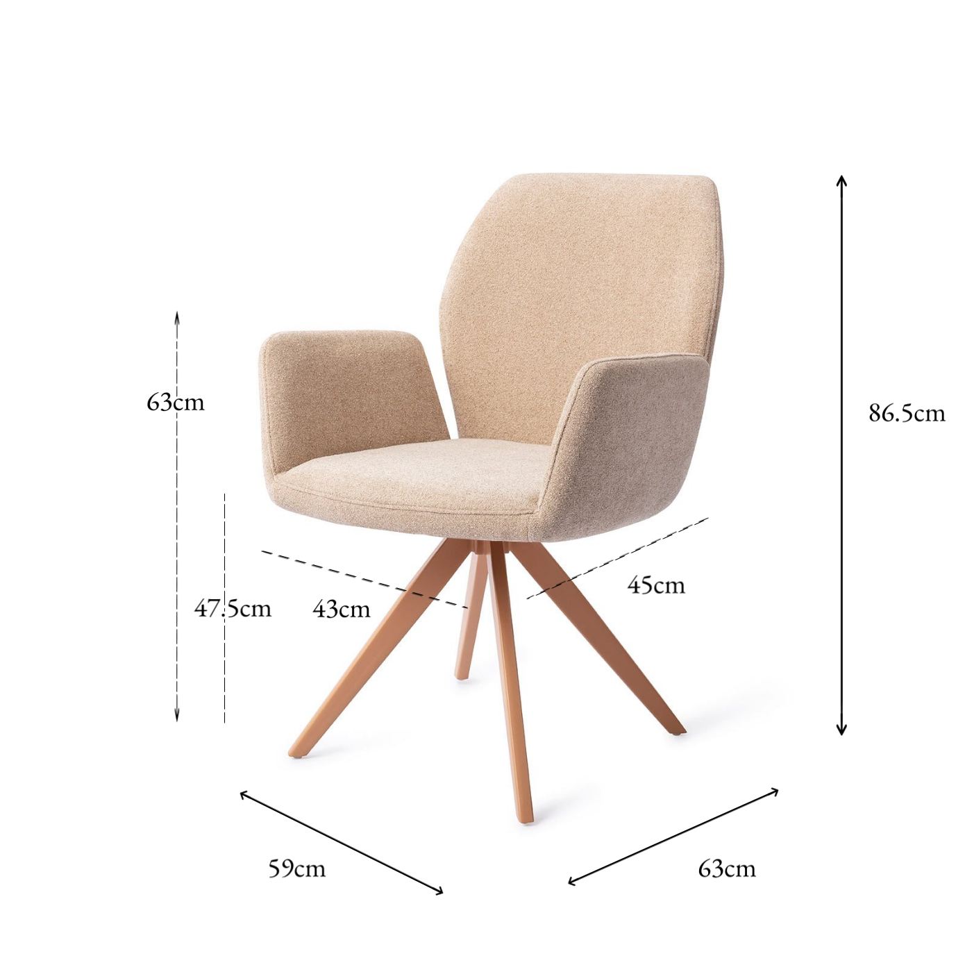 Misaki Dining Chair Funky Fudge Turn Peach