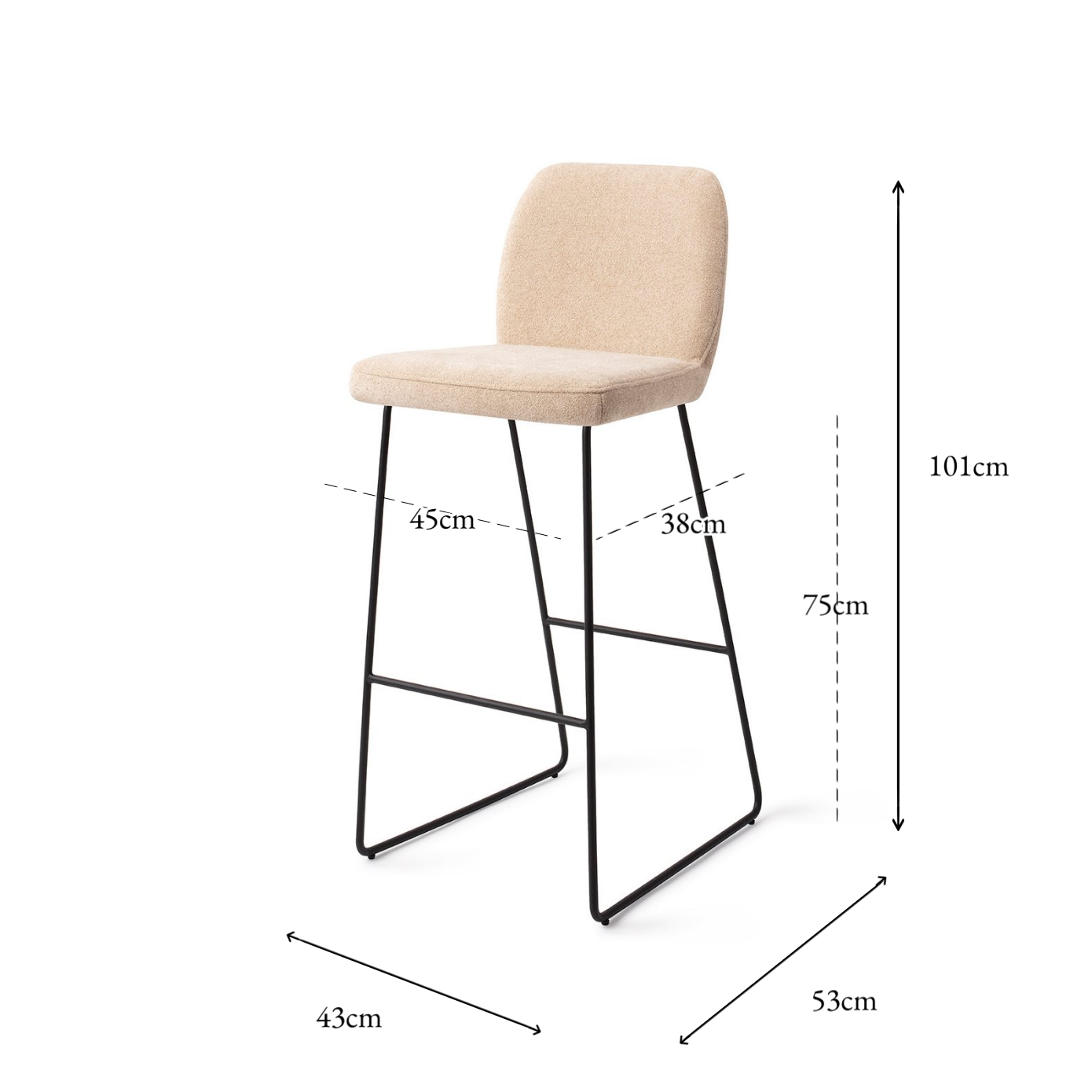 Ikata Bar Chair Funky Fudge Slide Bar (75 cm)