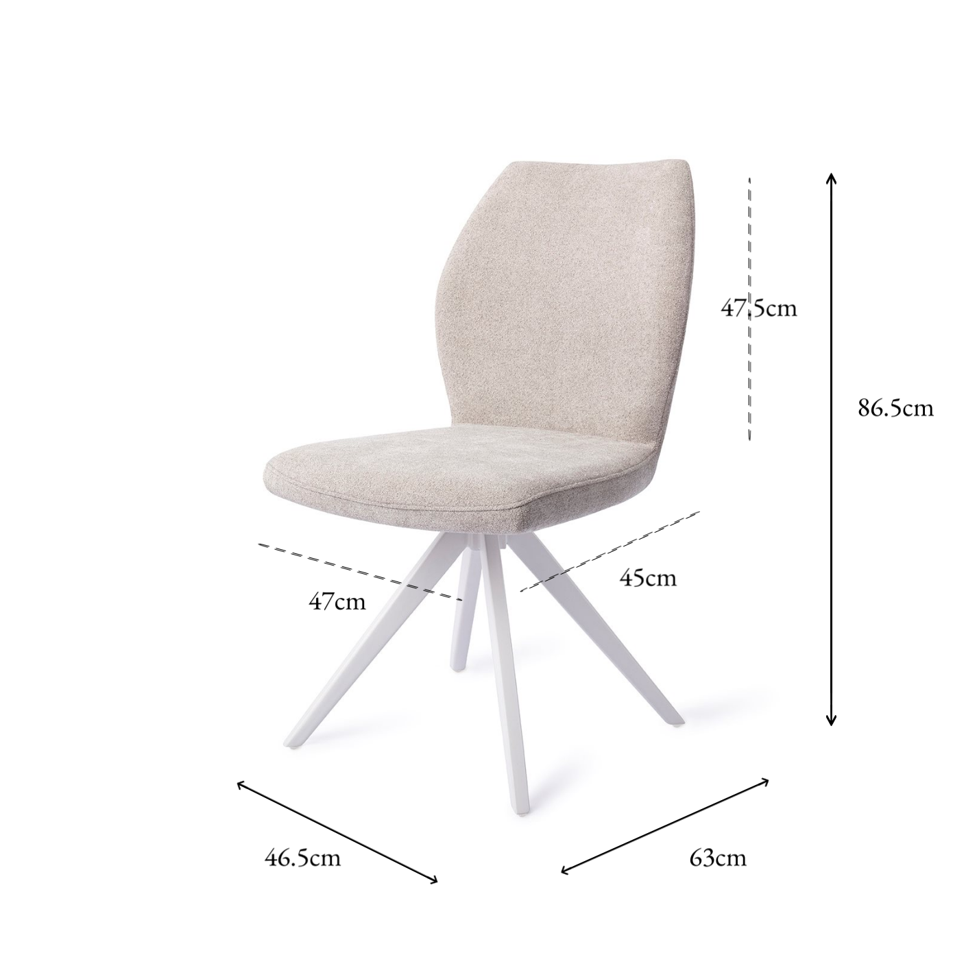 Ikata Dining Chair Pretty Plaster Turn White