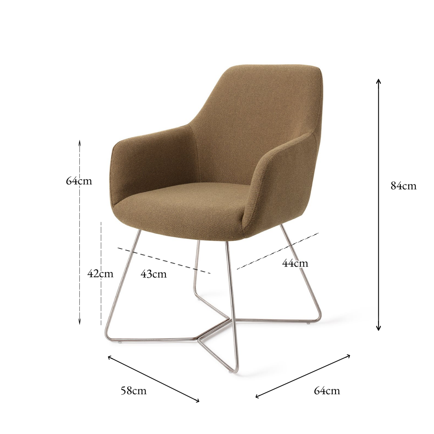 Hiroo Dining Chair Willow Beehive Steel