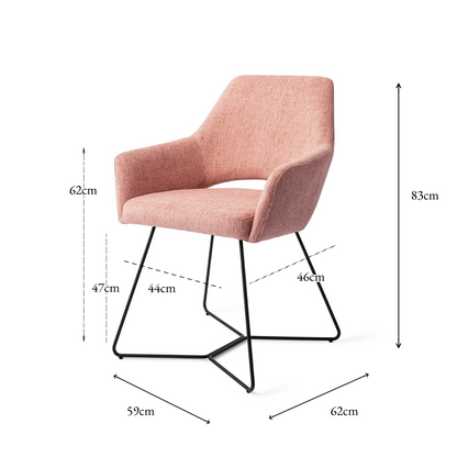 Yanai Dining Chair Pink Punch Beehive Black