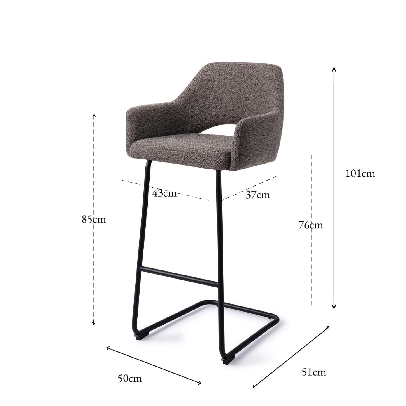 Yanai Bar Chair Amazing Grey Arch Bar (75 cm)