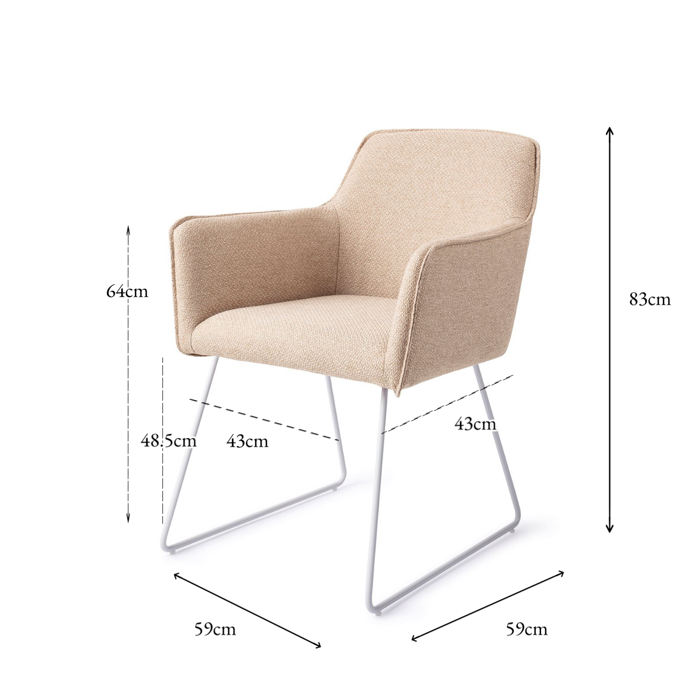 Hofu Dining Chair Wild Walnut Slide White