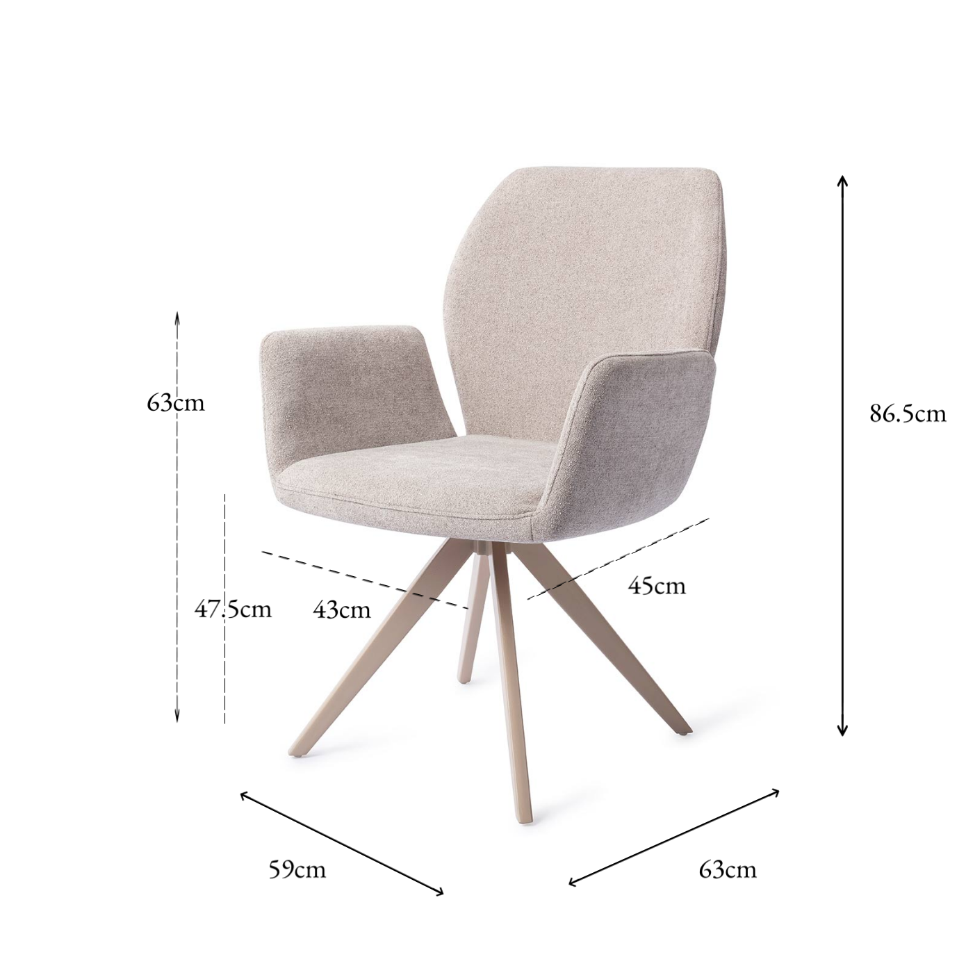 Misaki Dining Chair Pretty Plaster Turn Beige