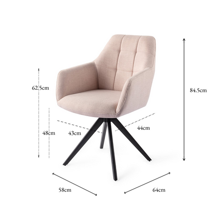 Noto Dining Chair Petal Pink Turn Black