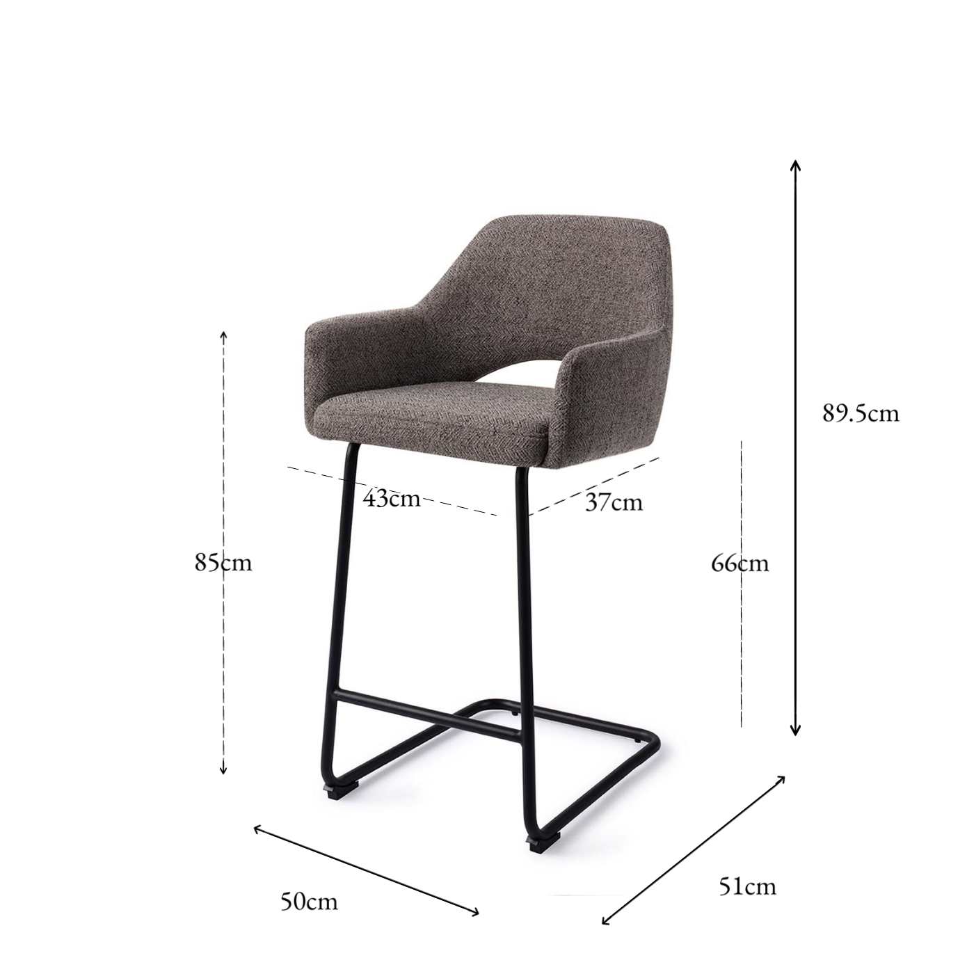 Yanai Bar Chair Amazing Grey Arch Counter (65 cm)