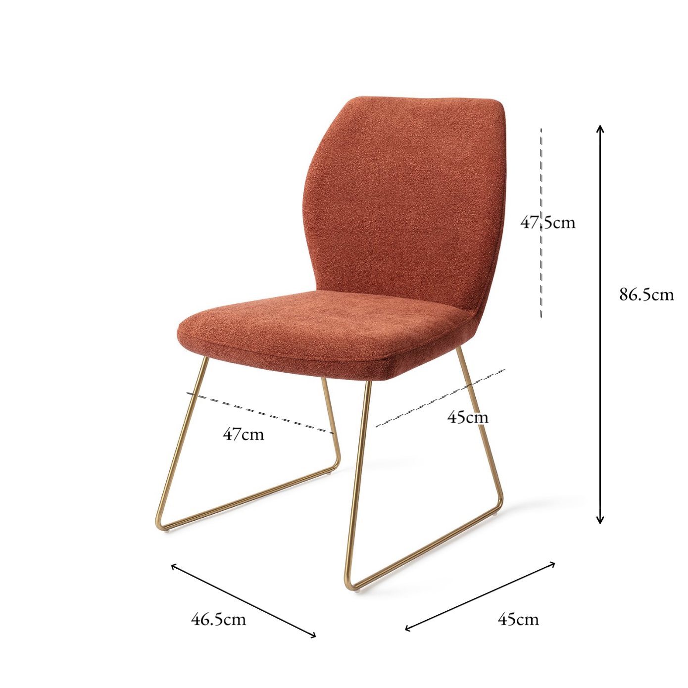 Ikata Dining Chair Cosy Copper Slide Gold