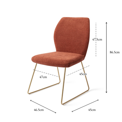 Ikata Dining Chair Cosy Copper Slide Gold