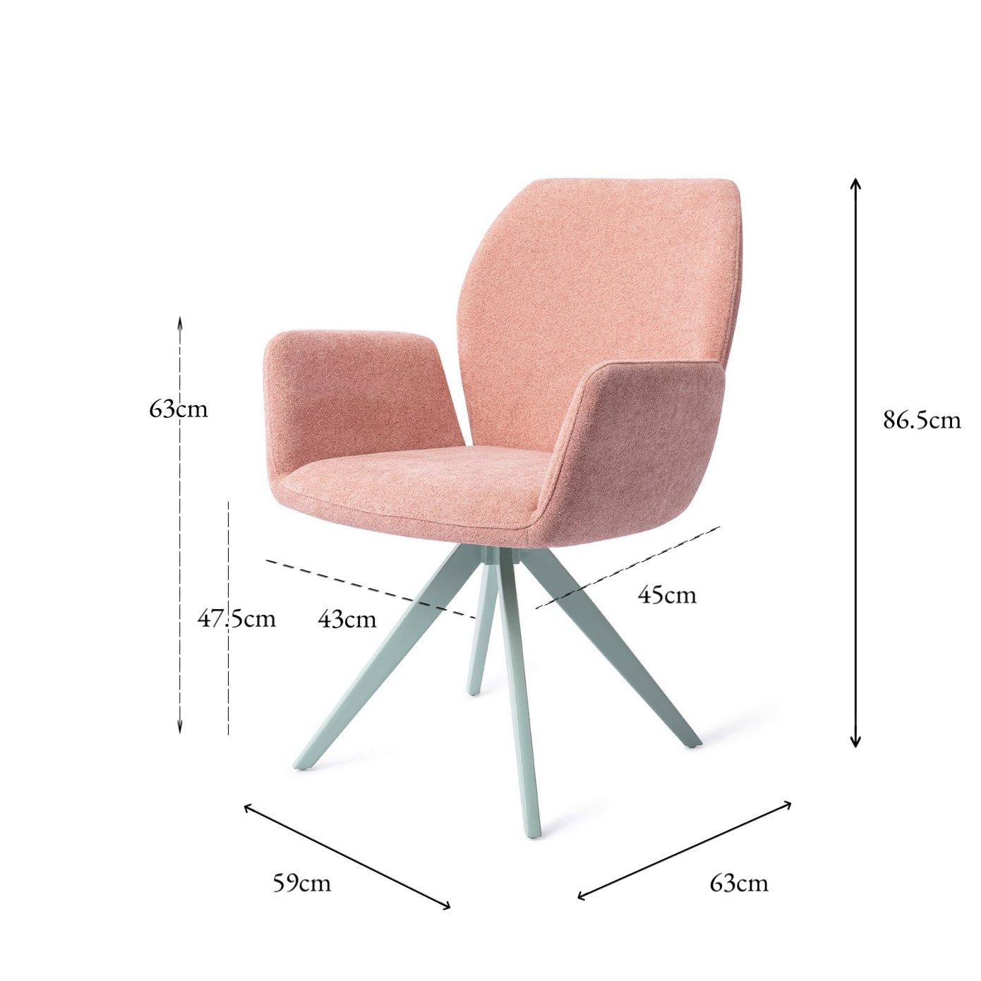 Misaki Dining Chair Anemone Turn Mint