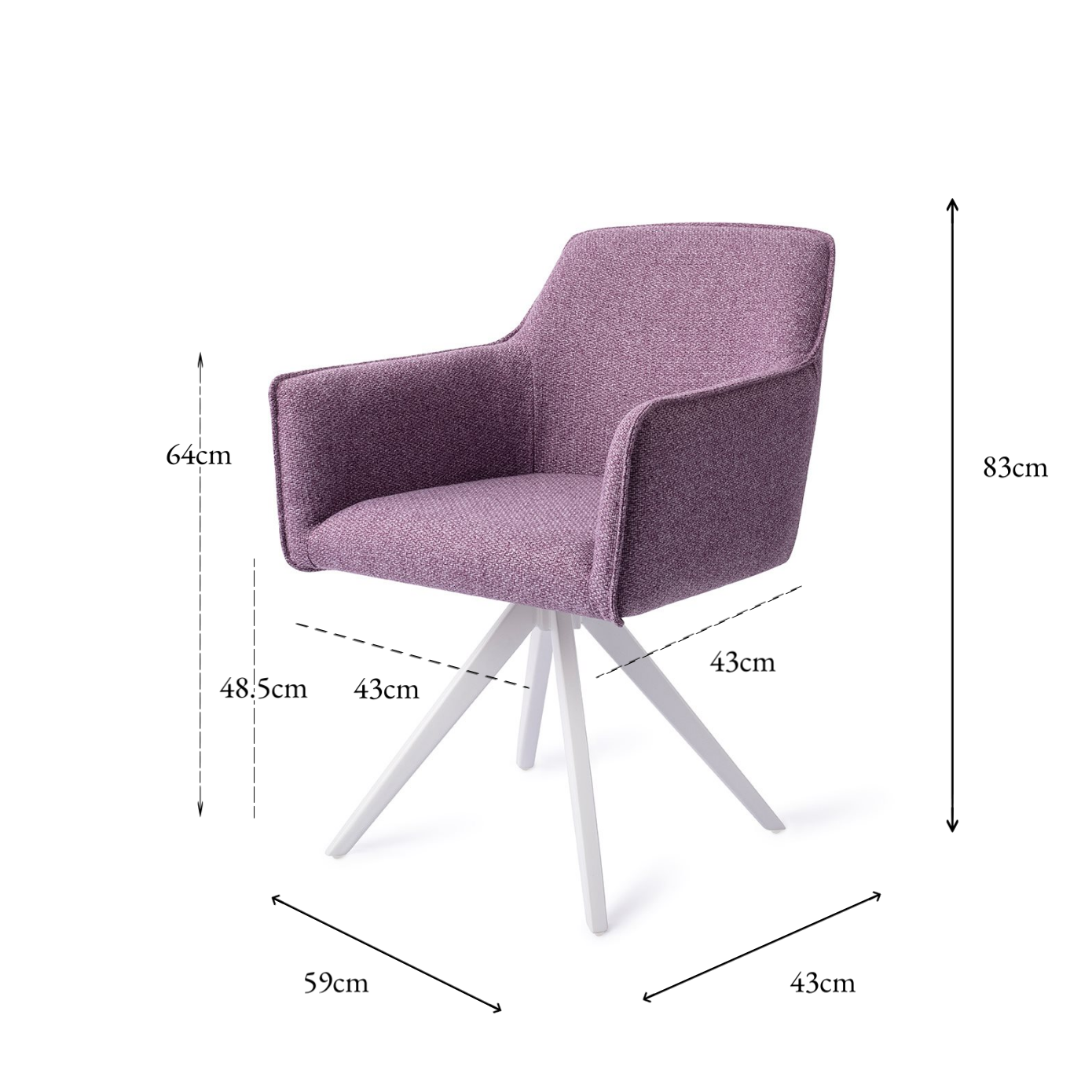 Hofu Dining Chair Violet Daisy Turn White