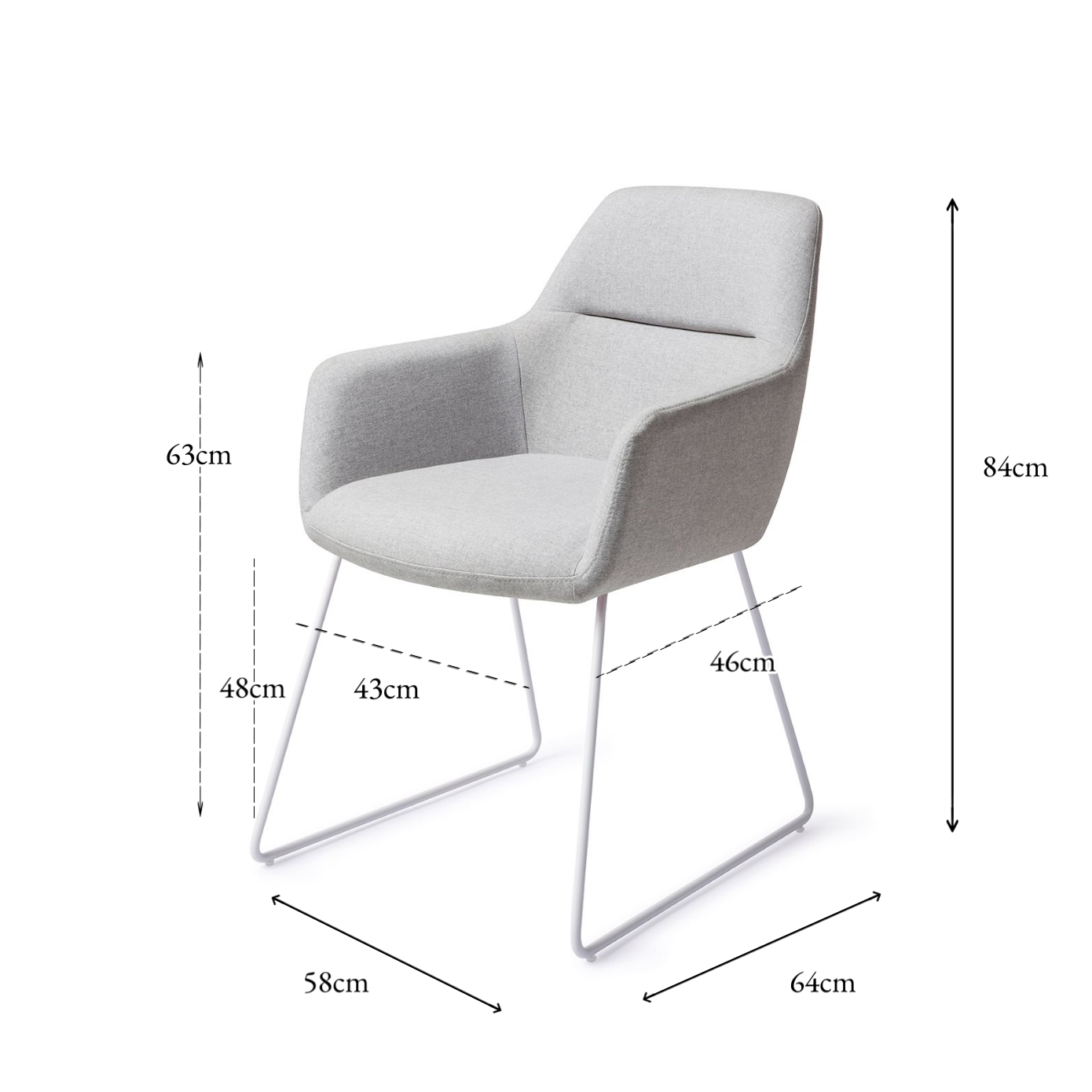 Kinko Dining Chair Cloud Slide White