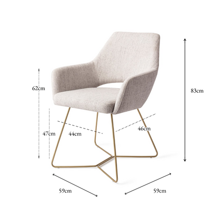 Yanai Dining Chair Pigeon Beehive Gold