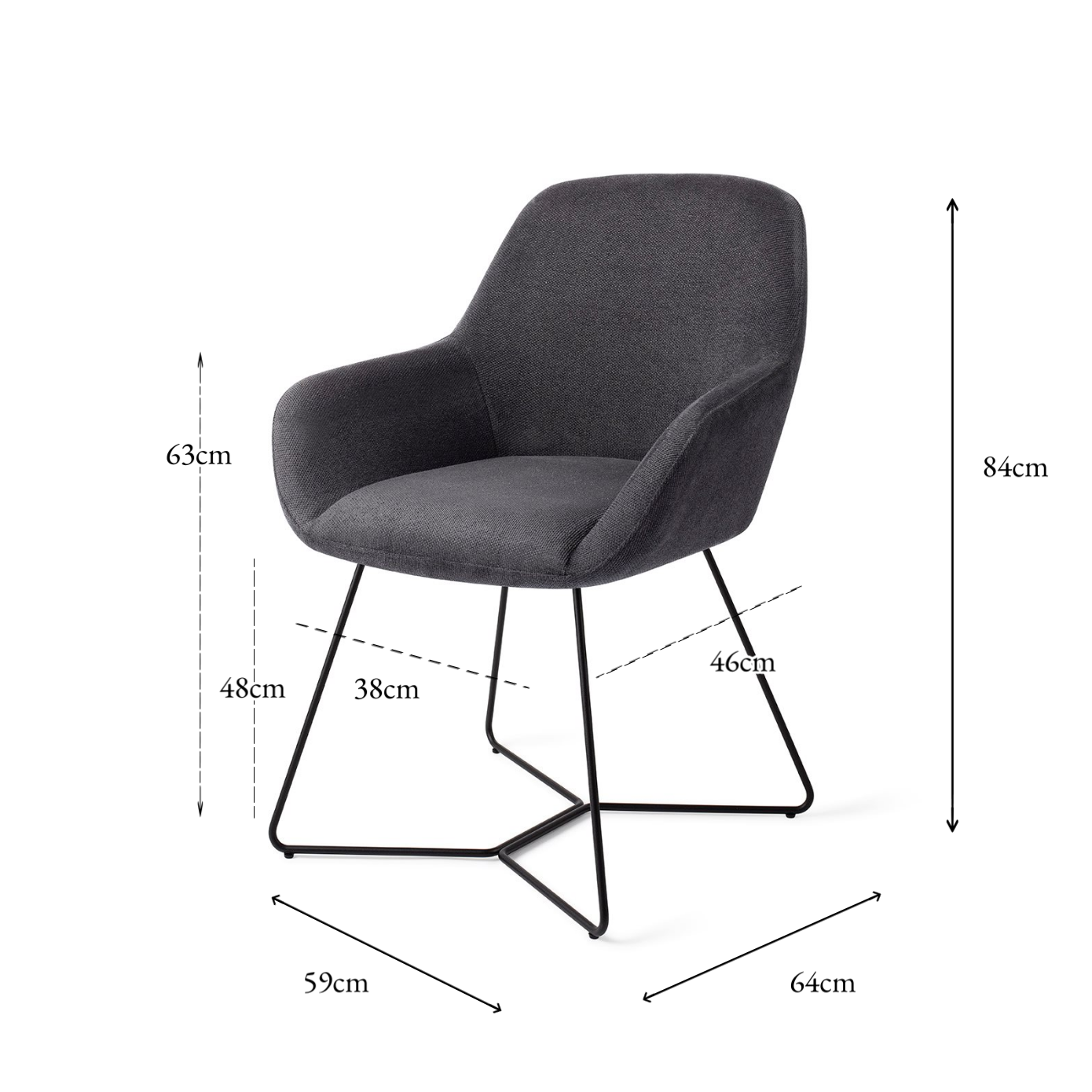 Kushi Dining Chair Black-Out Beehive Black