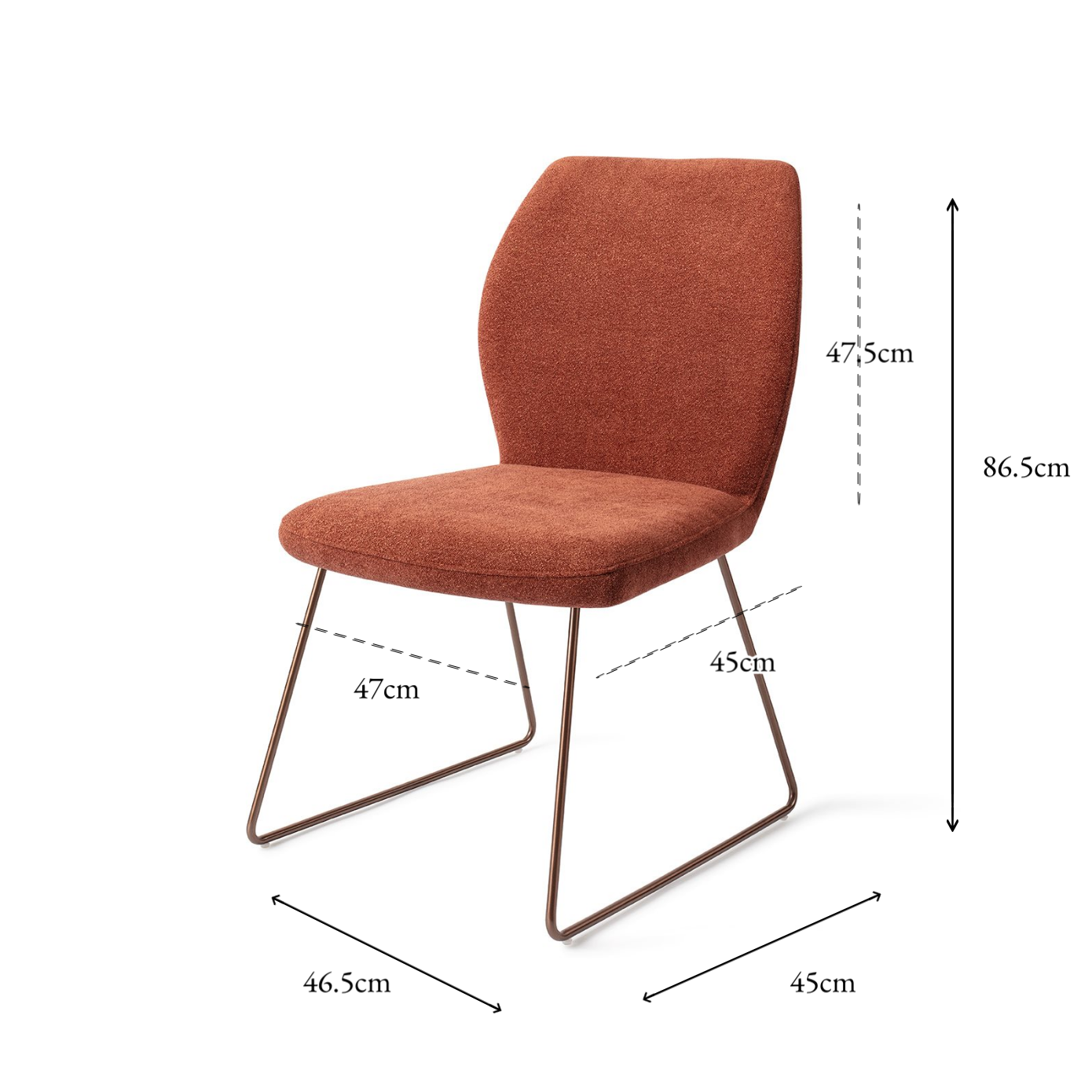 Ikata Dining Chair Cosy Copper Slide Rose