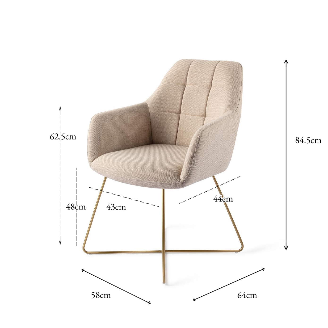 Noto Dining Chair Overnight Oats Cross Gold