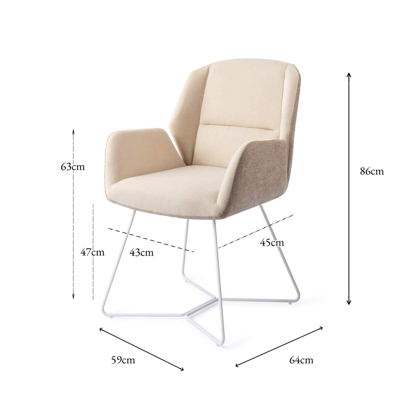 Myoko Dining Chair Sandy Hill Beehive White