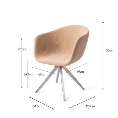 Yuni Dining Chair Barely Blush Turn Steel