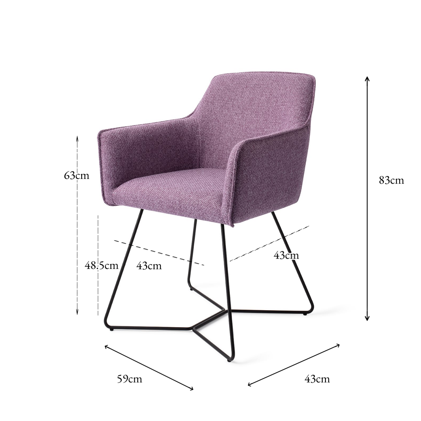 Hofu Dining Chair Violet Daisy Beehive Black