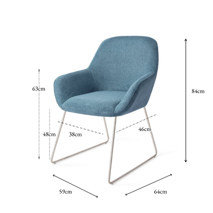 Kushi Dining Chair Ocean Eyes Slide Steel