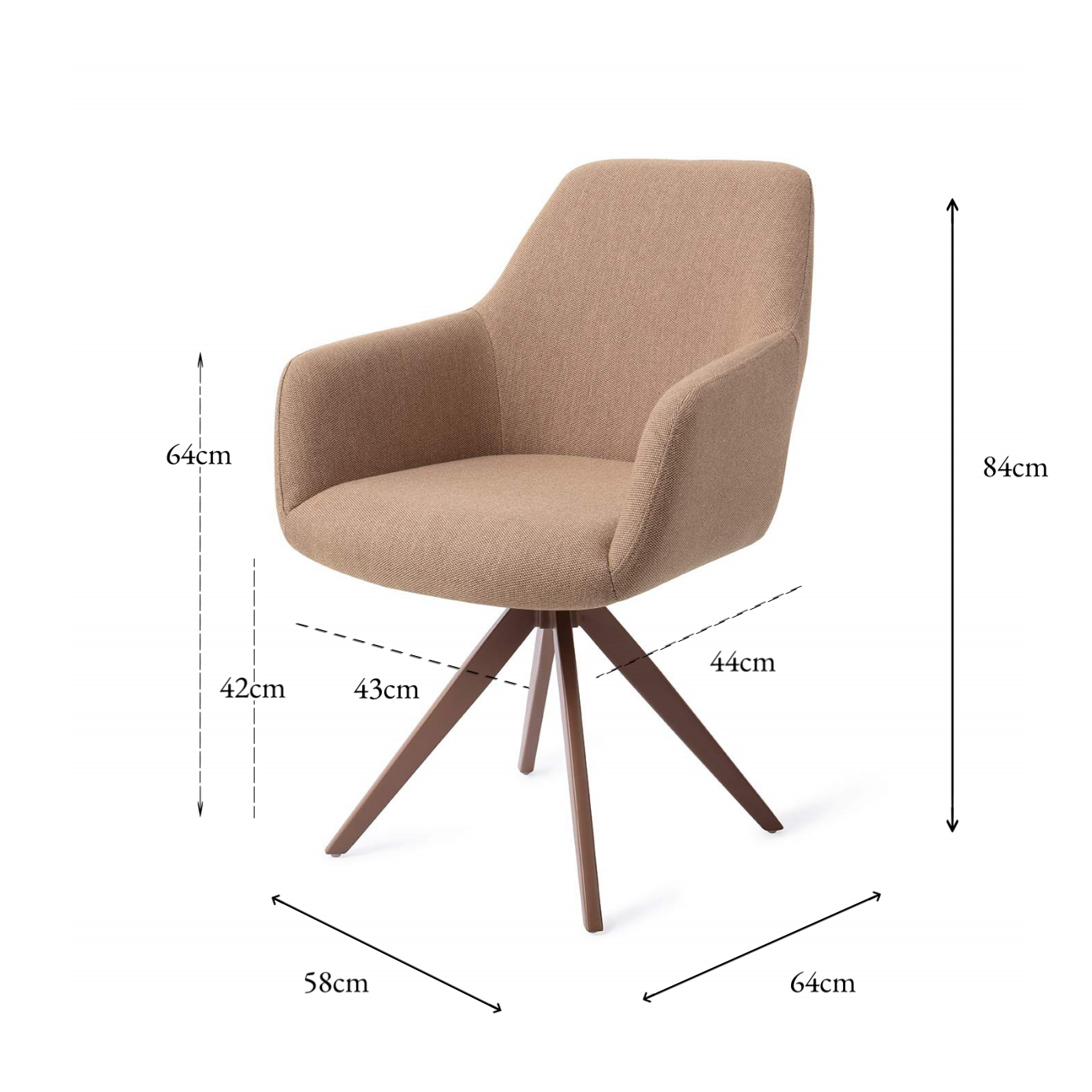 Hiroo Dining Chair Whisper Wheat Turn Brown