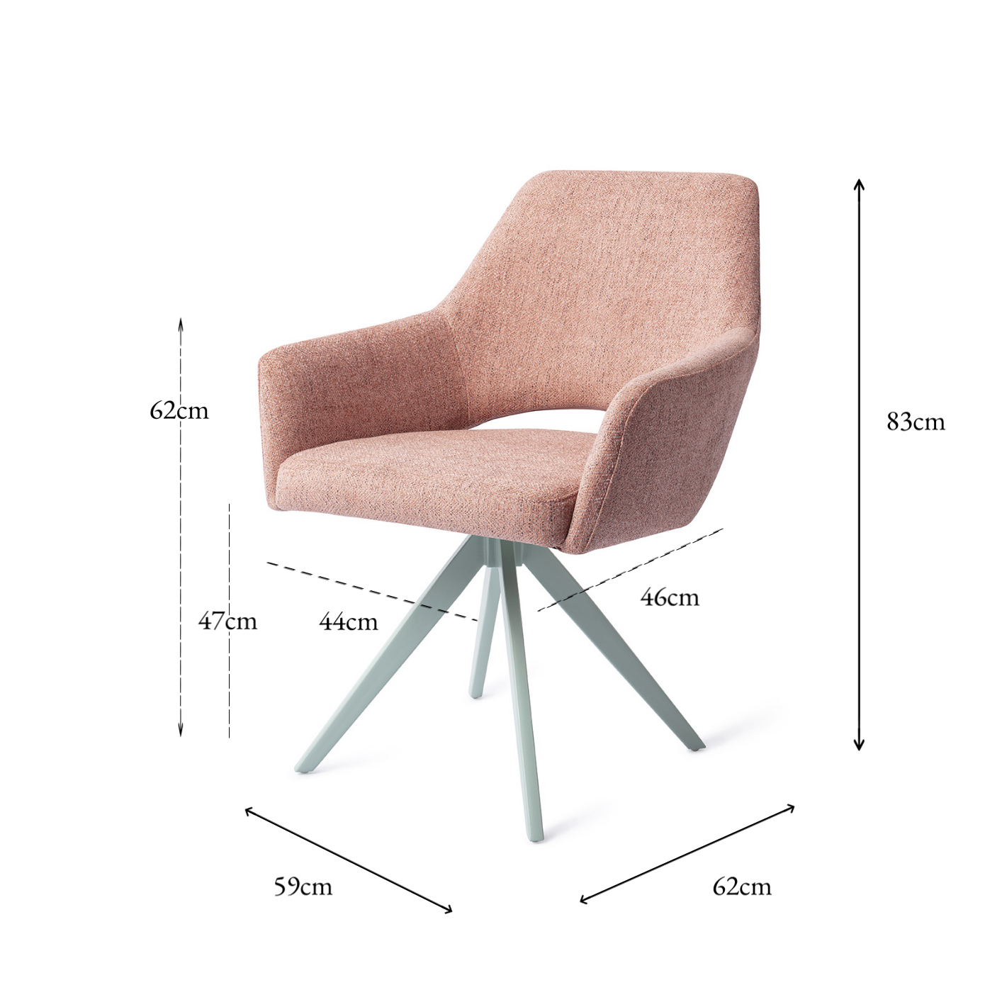 Yanai Dining Chair Pink Punch Turn Mint