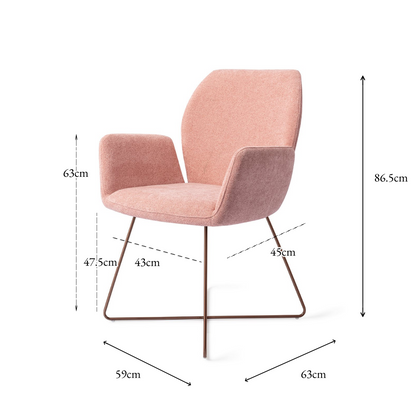 Misaki Dining Chair Anemone Cross Rose