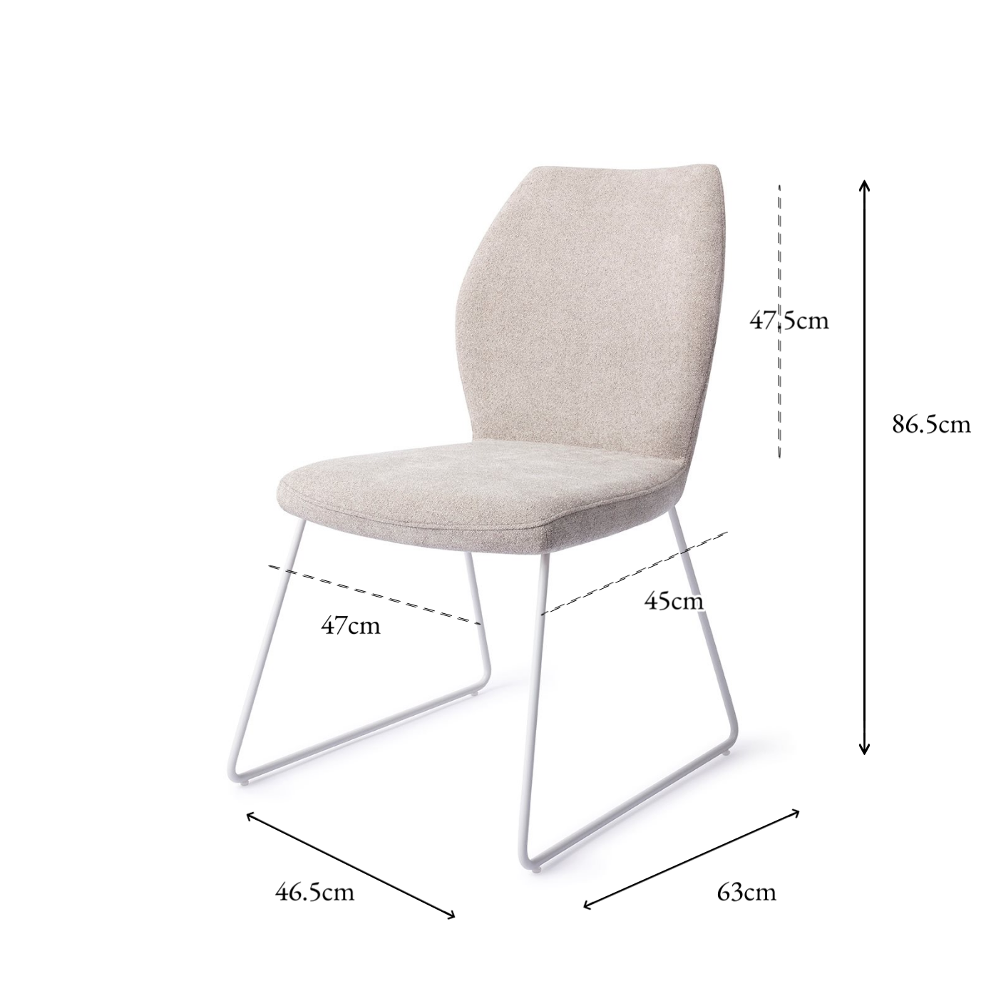 Ikata Dining Chair Pretty Plaster Slide White