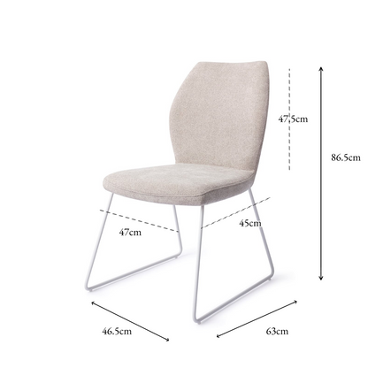 Ikata Dining Chair Pretty Plaster Slide White