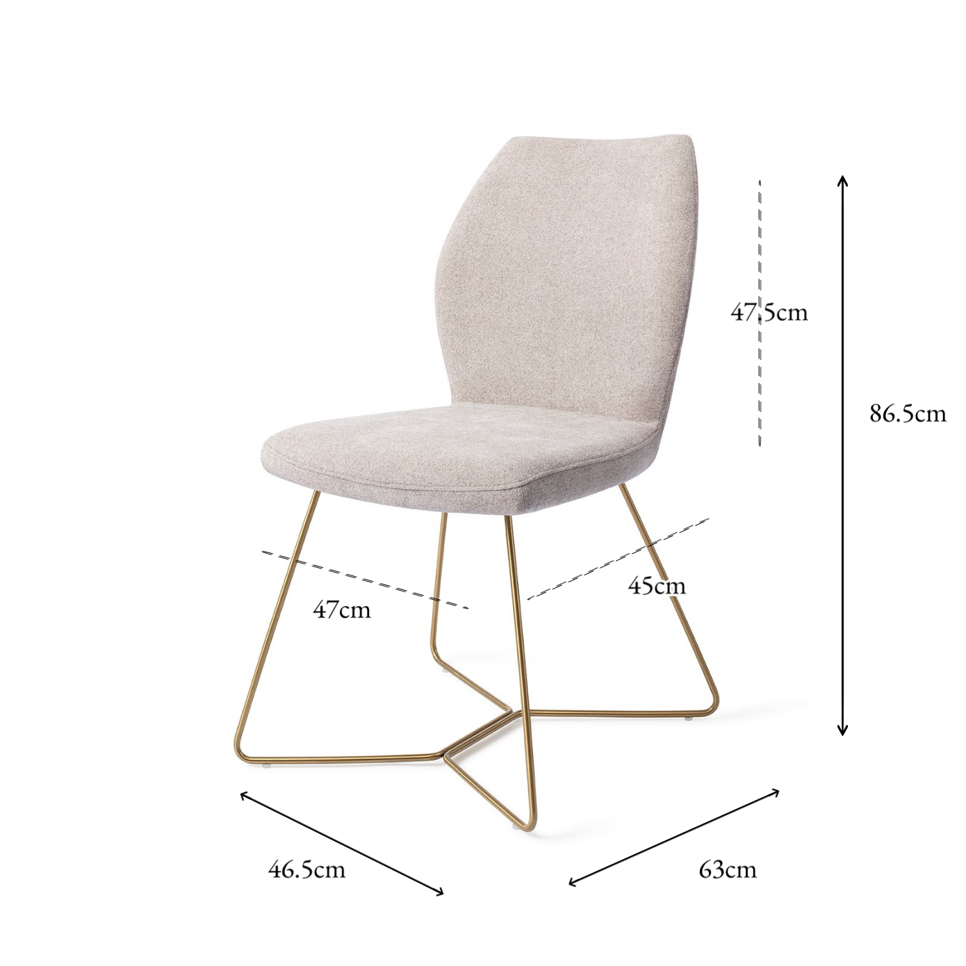 Ikata Dining Chair Pretty Plaster Beehive Gold