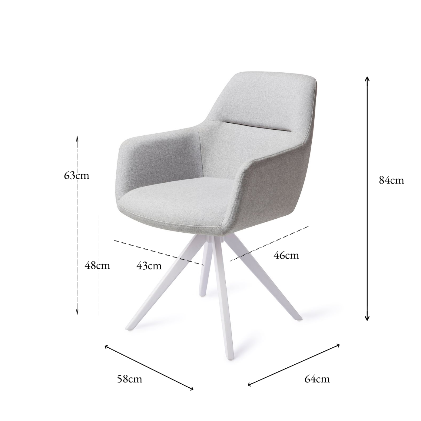 Kinko Dining Chair Cloud Turn White