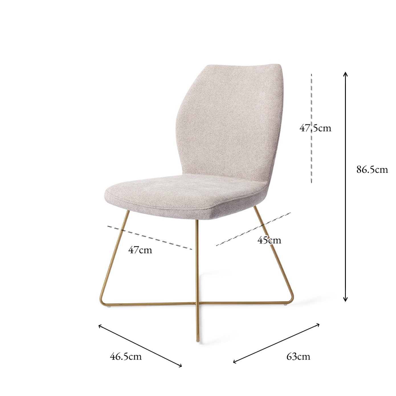 Ikata Dining Chair Pretty Plaster Cross Gold