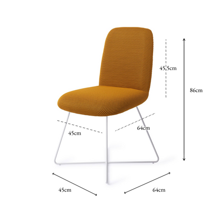 Taiwa Dining Chair Groovy Garam Cross White