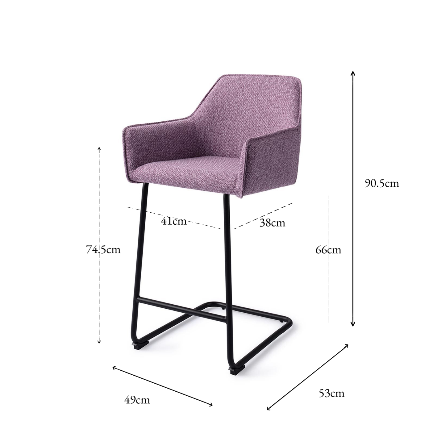 Hofu Bar Chair Violet Daisy Arch Counter (65 cm)