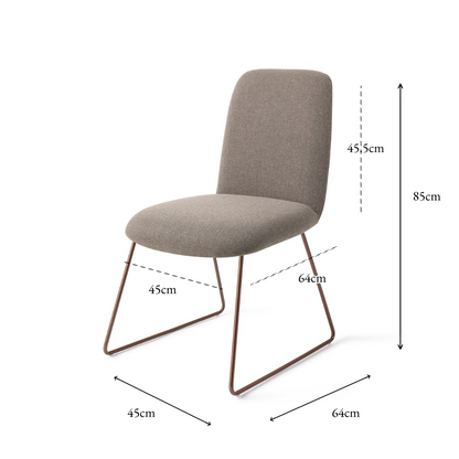 Taiwa Dining Chair Foggy Fusion Slide Rose