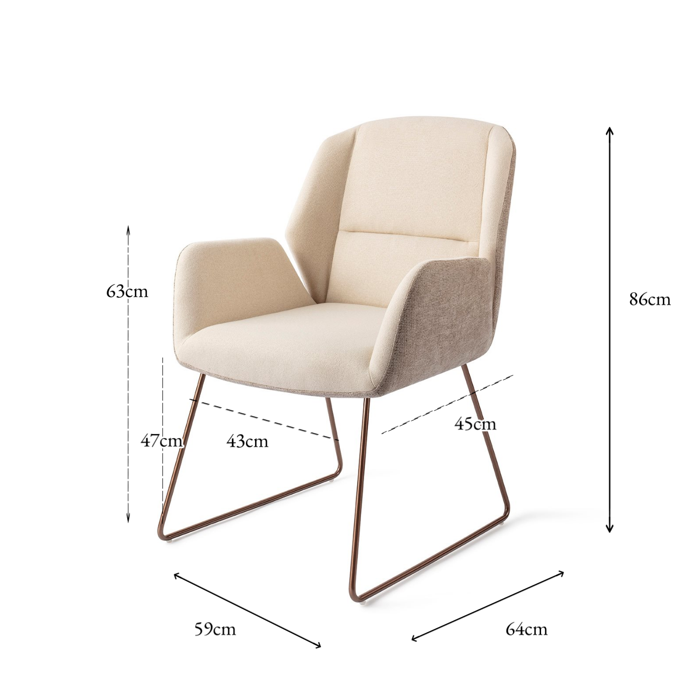 Myoko Dining Chair Sandy Hill Slide Rose