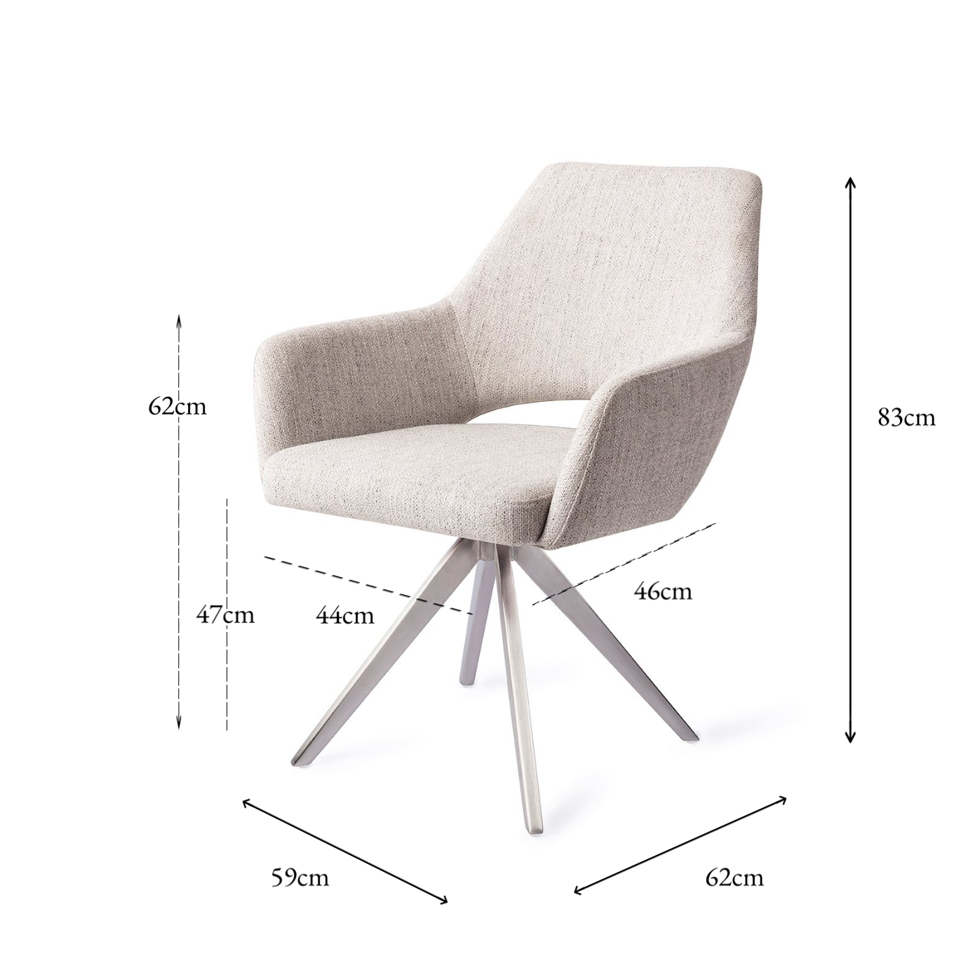 Yanai Dining Chair Pigeon Turn Steel