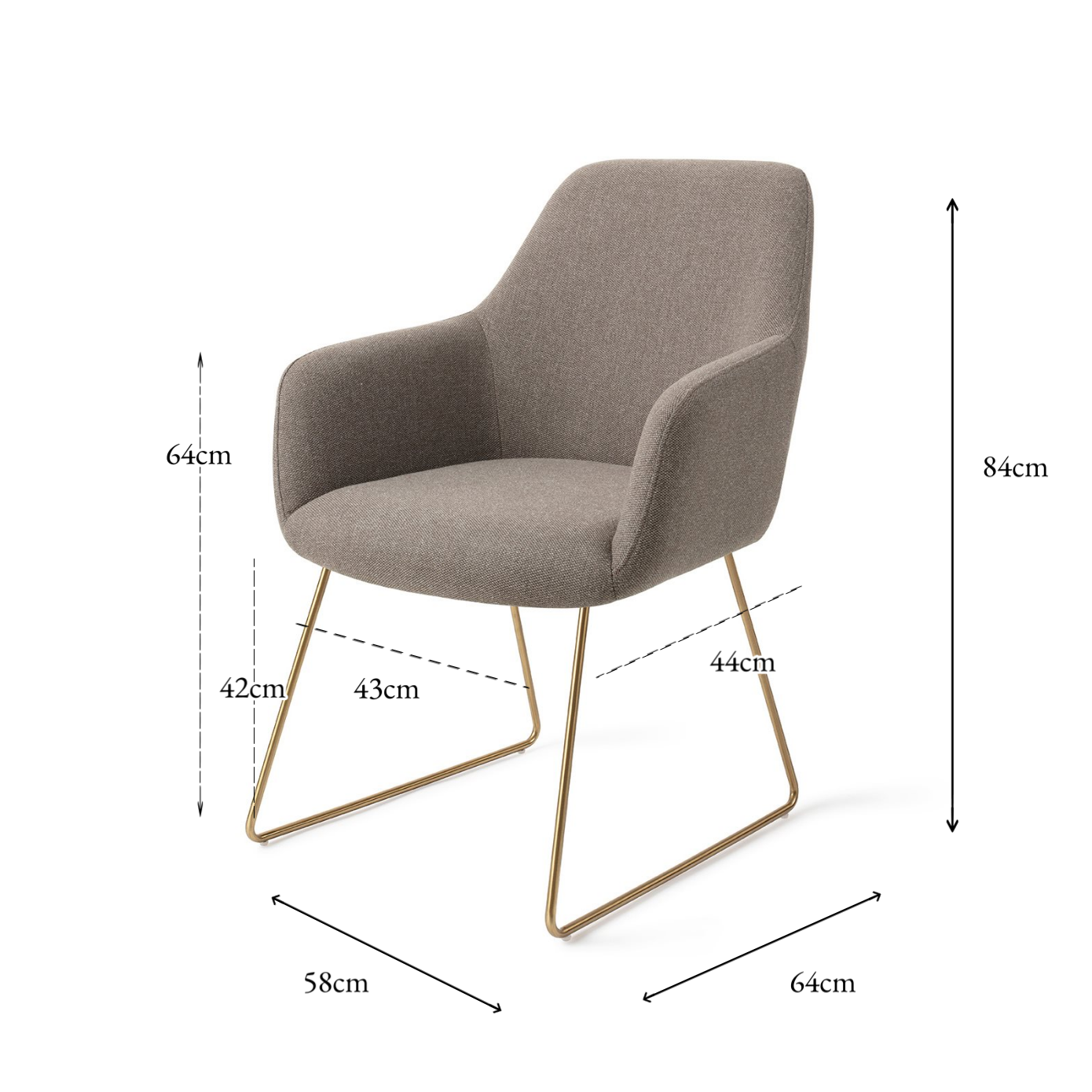 Hiroo Dining Chair Foggy Fusion Slide Gold