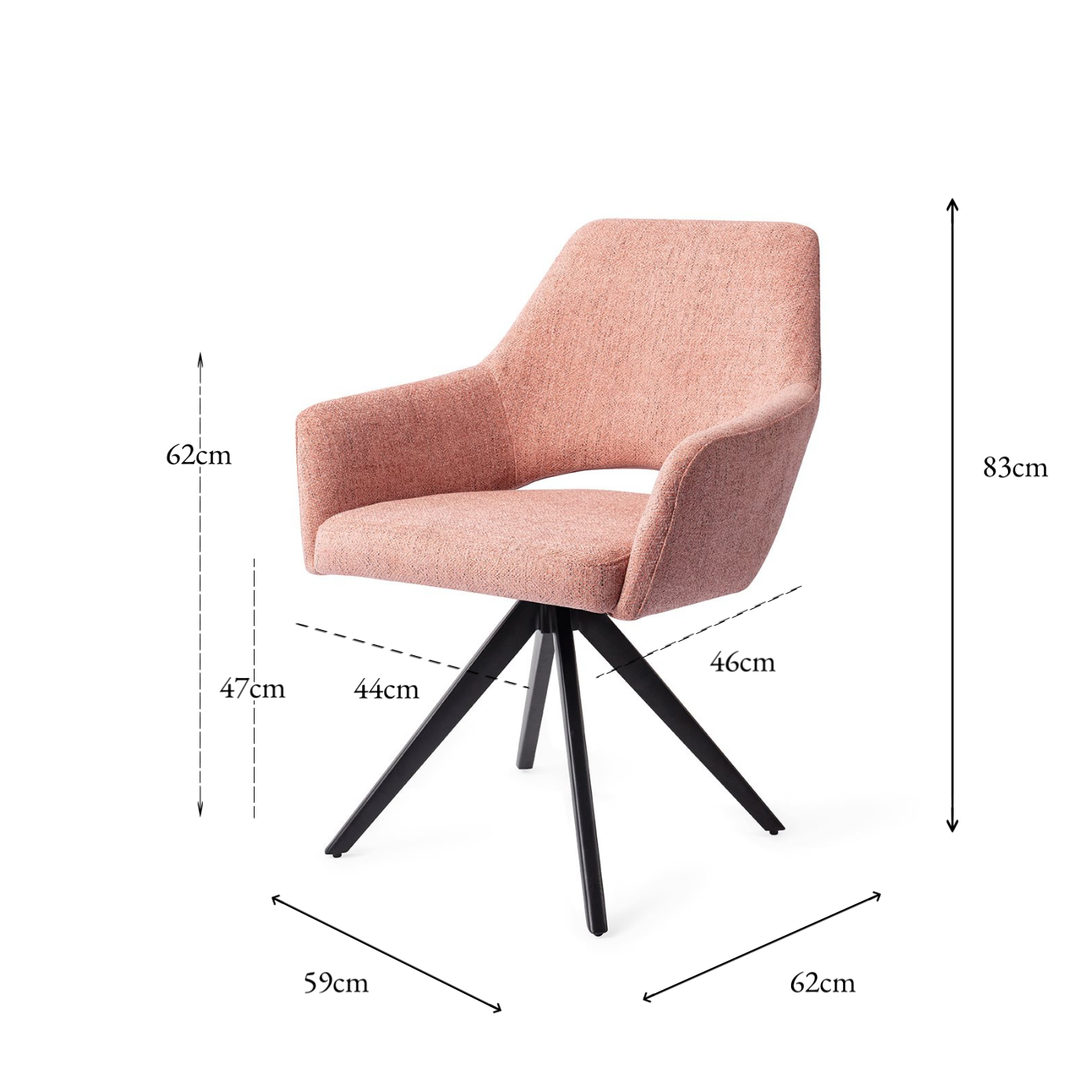 Yanai Dining Chair Pink Punch Turn Black