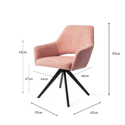 Yanai Dining Chair Pink Punch Turn Black