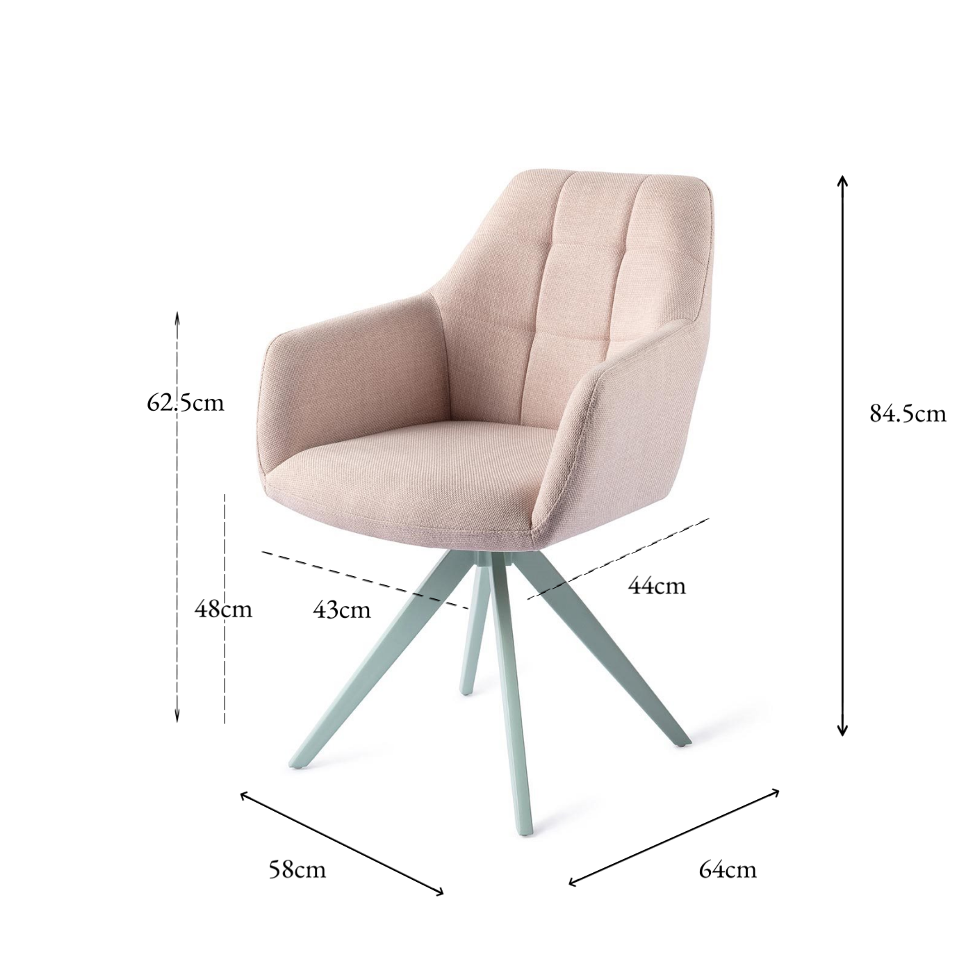 Noto Dining Chair Petal Pink Turn Mint