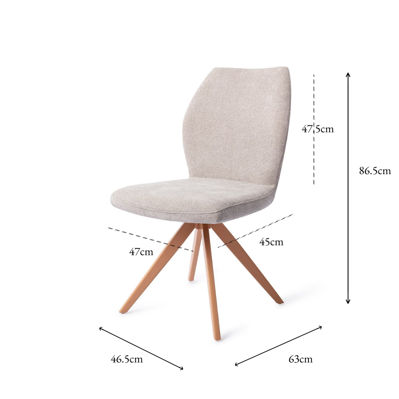 Ikata Dining Chair Pretty Plaster Turn Peach