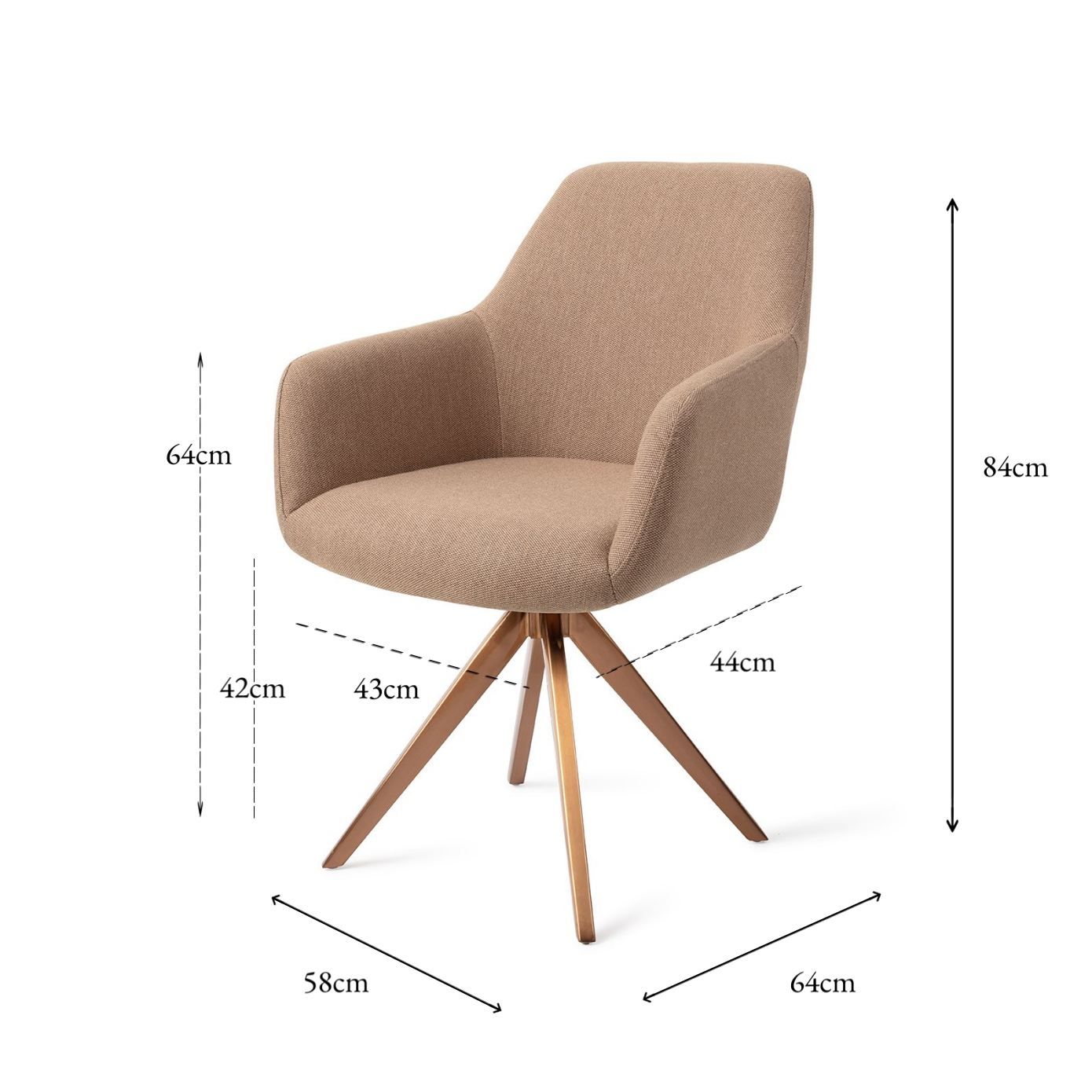 Hiroo Dining Chair Whisper Wheat Turn Rose