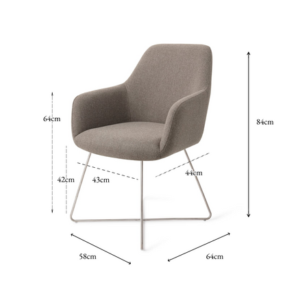 Hiroo Dining Chair Foggy Fusion Cross Steel