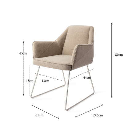 Tome Dining Chair Great Greige Slide Steel