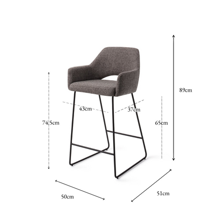 Yanai Bar Chair Amazing Grey Slide Counter (65 cm)