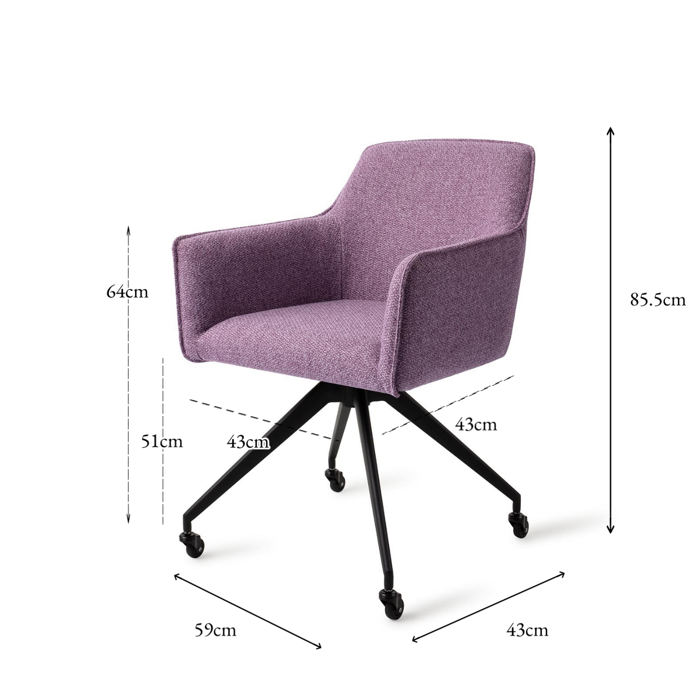 Hofu Dining Chair Violet Daisy Glide Black