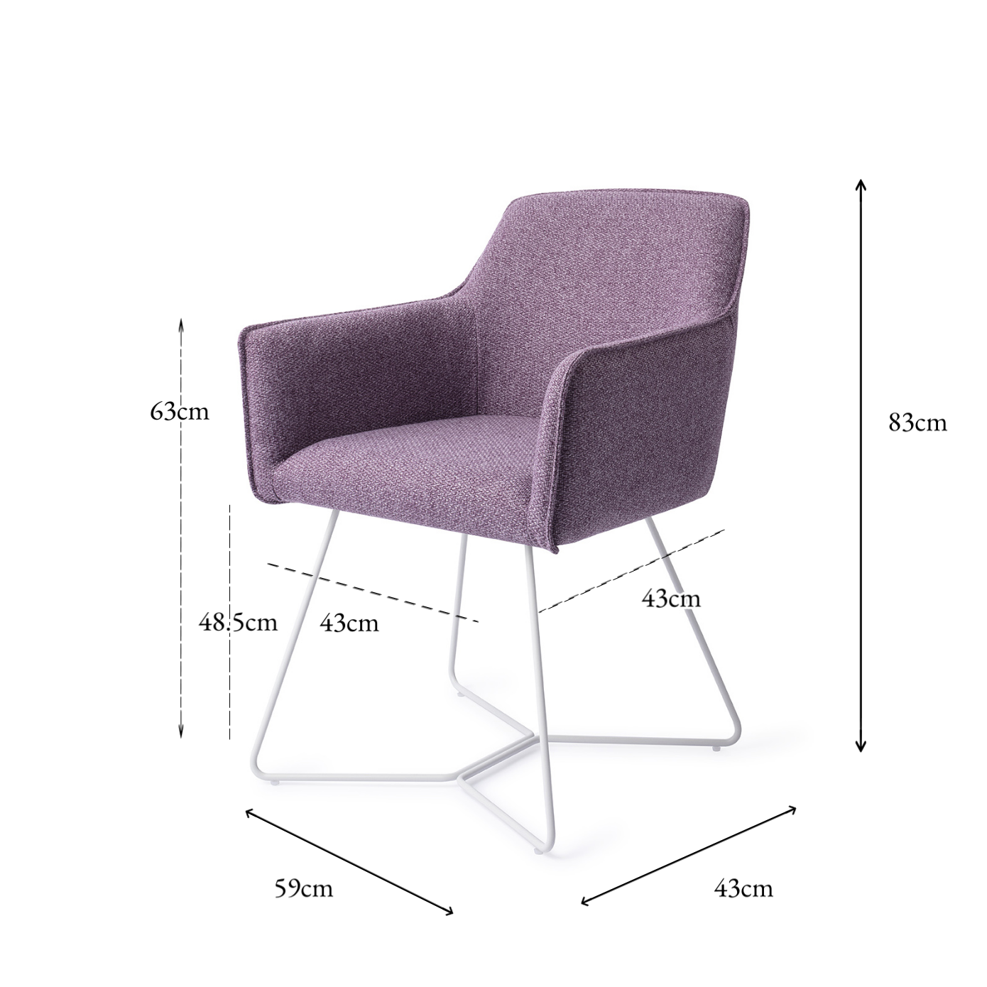 Hofu Dining Chair Violet Daisy Beehive White