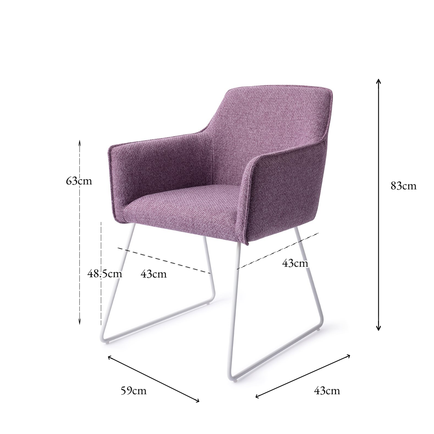 Hofu Dining Chair Violet Daisy Slide White