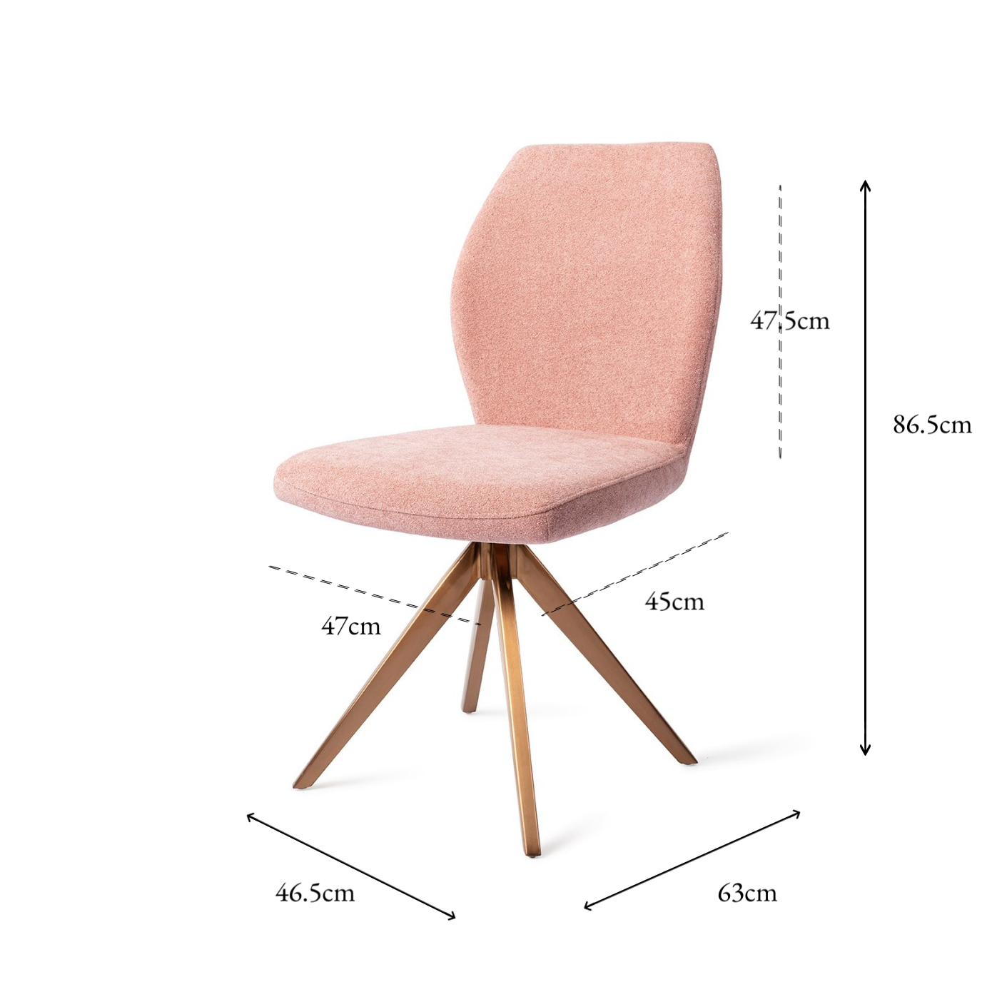 Ikata Dining Chair Anemone Turn Rose