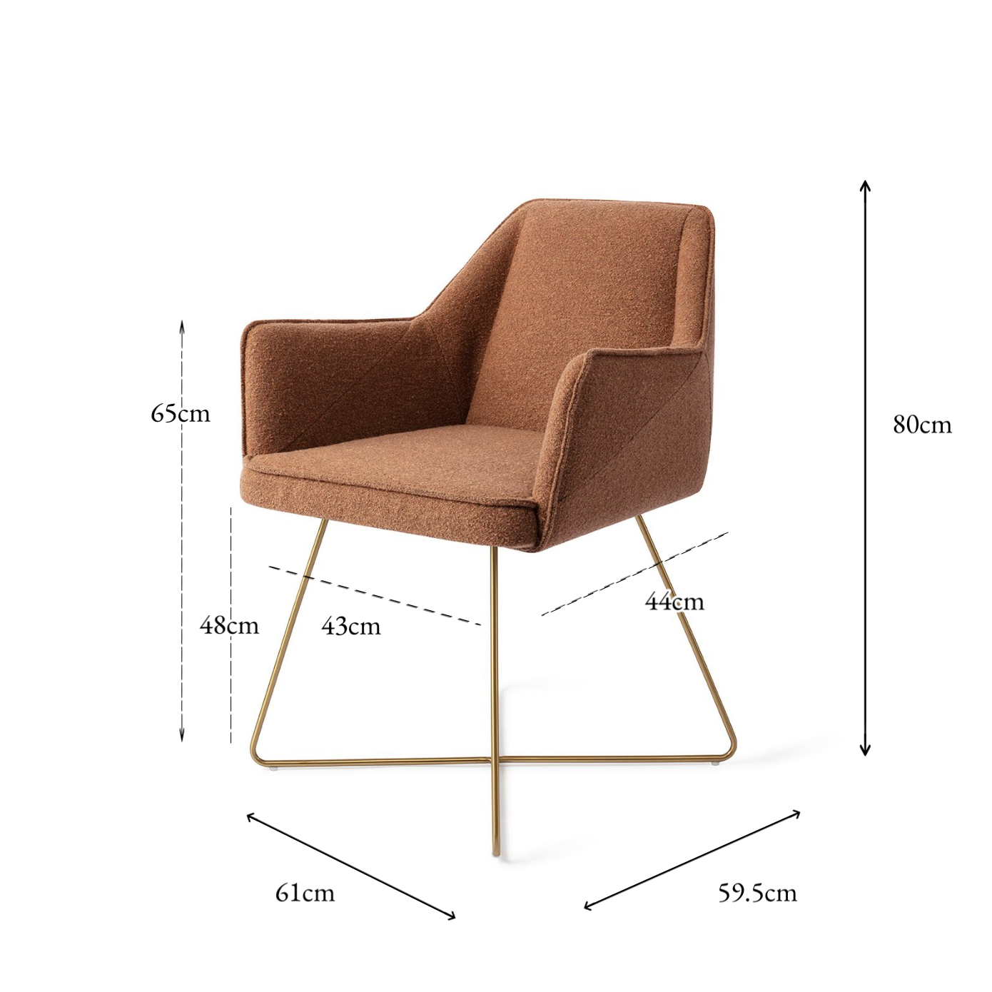 Tome Dining Chair Cinnamon Bun Cross Gold